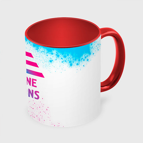 Кружка цветная Imagine Dragons neon gradient style / 3D-Белый + красный – фото 1