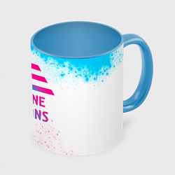 Кружка 3D Imagine Dragons neon gradient style, цвет: 3D-белый + небесно-голубой