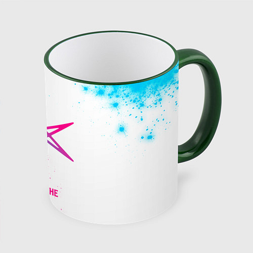 Кружка цветная Bring Me the Horizon neon gradient style / 3D-Зеленый кант – фото 1