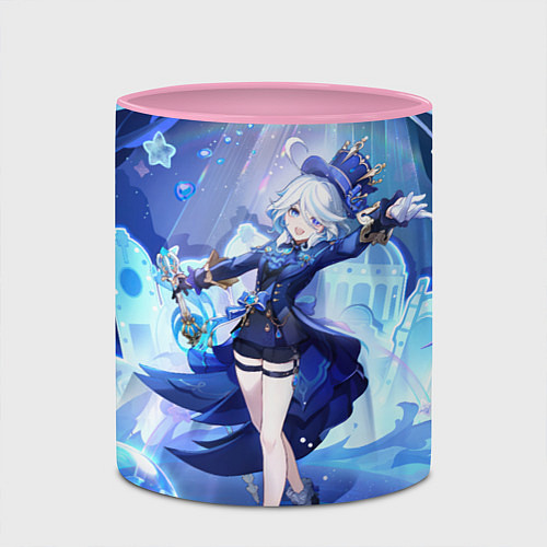 Кружка цветная Genshin Impact Furina / 3D-Белый + розовый – фото 2