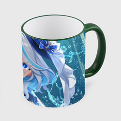 Кружка 3D Genshin Impact Furina Smile, цвет: 3D-зеленый кант