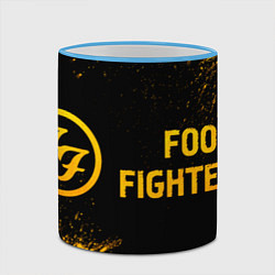 Кружка 3D Foo Fighters - gold gradient по-горизонтали, цвет: 3D-небесно-голубой кант — фото 2