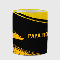 Кружка 3D Papa Roach - gold gradient по-горизонтали, цвет: 3D-желтый кант — фото 2