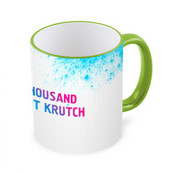 Кружка 3D Thousand Foot Krutch neon gradient style по-горизо, цвет: 3D-светло-зеленый кант