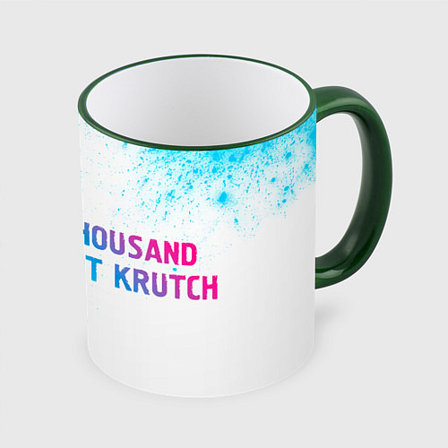 Кружка цветная Thousand Foot Krutch neon gradient style по-горизо / 3D-Зеленый кант – фото 1