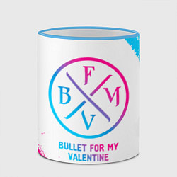 Кружка 3D Bullet For My Valentine neon gradient style, цвет: 3D-небесно-голубой кант — фото 2