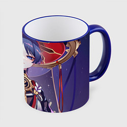 Кружка 3D Genshin Impact Scaramouche, цвет: 3D-синий кант