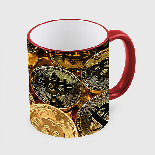 Кружка цветная Золото цифровой эры / 3D-Красный кант – фото 1