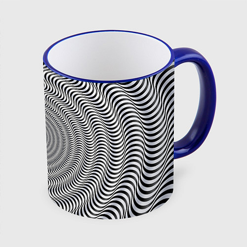 Кружка цветная Optical illusion / 3D-Синий кант – фото 1