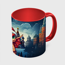 Кружка 3D Дракоша в России, цвет: 3D-белый + красный