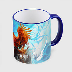 Кружка цветная Птица феникс в огне