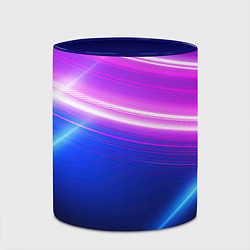 Кружка 3D Фиолетовая полоса из света, цвет: 3D-белый + синий — фото 2