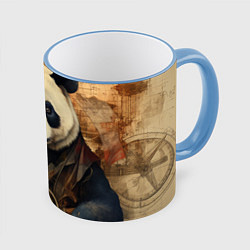 Кружка цветная Панда арт-портрет