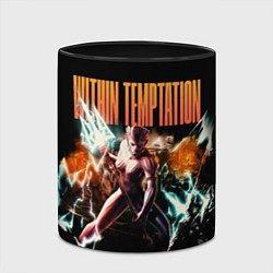 Кружка 3D Within Temptation the fire within, цвет: 3D-белый + черный — фото 2