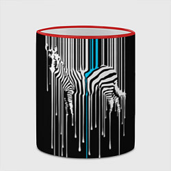 Кружка 3D Штрихкод зебра, цвет: 3D-красный кант — фото 2