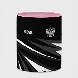 Кружка 3D Russia - black and white geometry, цвет: 3D-белый + розовый — фото 2