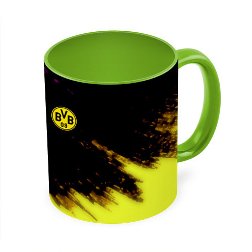 Кружка цветная Borussia Dortmund sport / 3D-Белый + светло-зеленый – фото 1