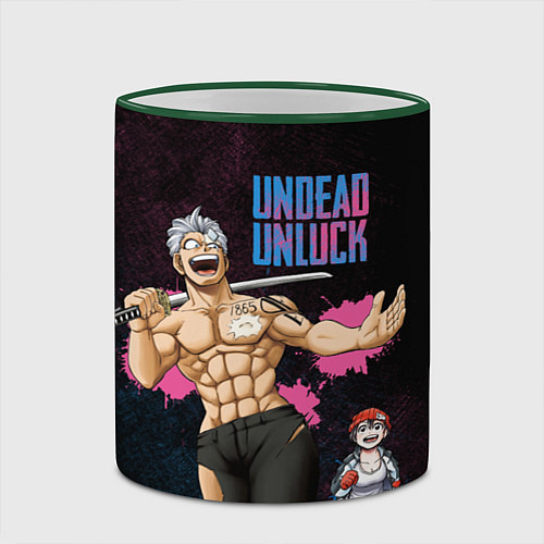 Кружка цветная Undead Unluck - Fuuko and Andy / 3D-Зеленый кант – фото 2