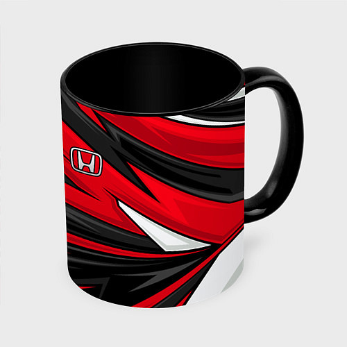 Кружка цветная Red sport - honda / 3D-Белый + черный – фото 1