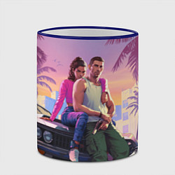Кружка 3D Jason & Lucia - GTA 6 official art, цвет: 3D-синий кант — фото 2