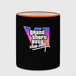 Кружка 3D Gta 6 vice city logo, цвет: 3D-оранжевый кант — фото 2