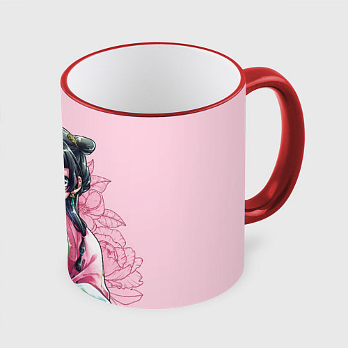 Кружка цветная Маомао - Монолог фармацевта / 3D-Красный кант – фото 1