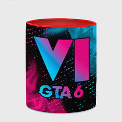 Кружка 3D GTA 6 - neon gradient, цвет: 3D-белый + красный — фото 2
