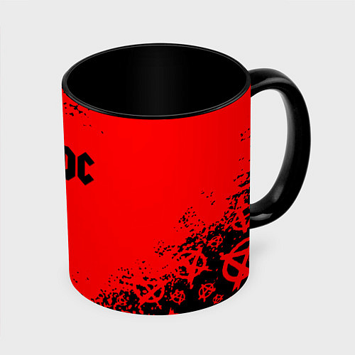 Кружка цветная AC DC skull rock краски / 3D-Белый + черный – фото 1