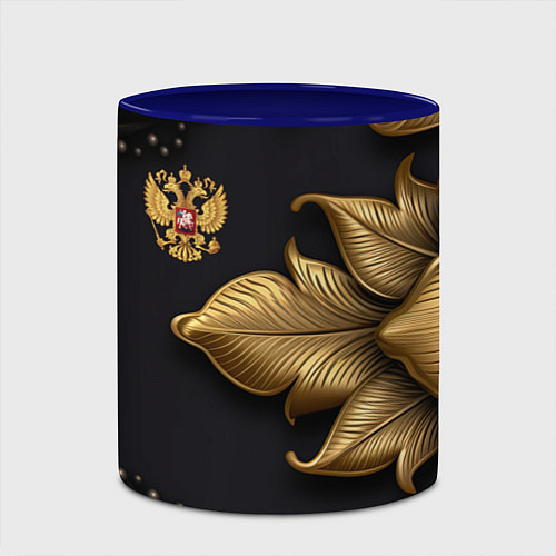 Кружка цветная Золотой герб России / 3D-Белый + синий – фото 2