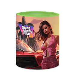 Кружка 3D GTA 6 girl vice city, цвет: 3D-белый + светло-зеленый — фото 2