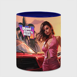 Кружка 3D GTA 6 girl vice city, цвет: 3D-белый + синий — фото 2