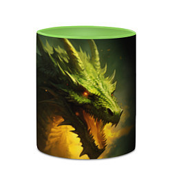 Кружка 3D Злой зеленый дракон 2024, цвет: 3D-белый + светло-зеленый — фото 2