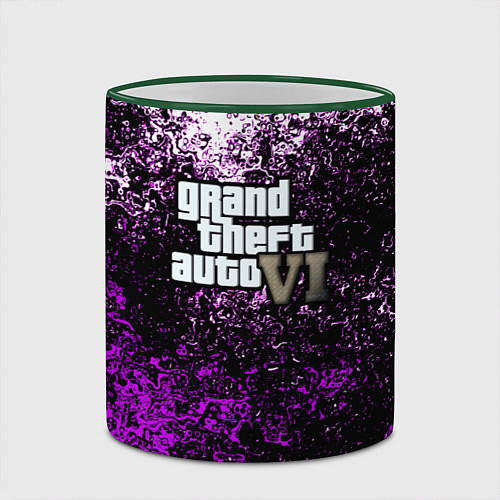 Кружка цветная Grand Theft Auto 6 vice city / 3D-Зеленый кант – фото 2