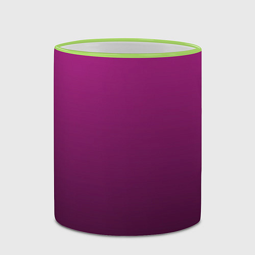 Кружка цветная Вишневый и черный градиент / 3D-Светло-зеленый кант – фото 2