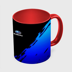 Кружка 3D Subaru geomery, цвет: 3D-белый + красный