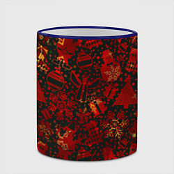 Кружка 3D Ёлочные игрушки и ёлки, цвет: 3D-синий кант — фото 2