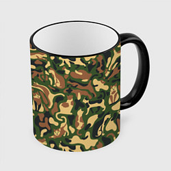 Кружка 3D Коты и кошки - камуфляж, цвет: 3D-черный кант