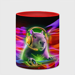 Кружка 3D Capybara is an avid gamer, цвет: 3D-белый + красный — фото 2