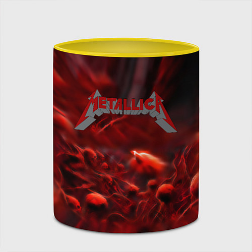 Кружка цветная Metallica alboom band / 3D-Белый + желтый – фото 2