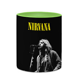 Кружка 3D Группа Nirvana Курт Кобейн, цвет: 3D-белый + светло-зеленый — фото 2