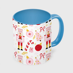 Кружка цветная Щелкунчик в розовом цвете