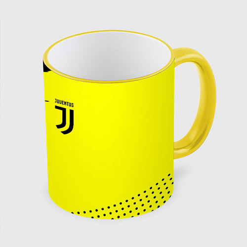 Кружка цветная Juventus спортивные краски / 3D-Желтый кант – фото 1