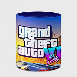 Кружка 3D Grand theft auto 6 street vice city, цвет: 3D-белый + синий — фото 2