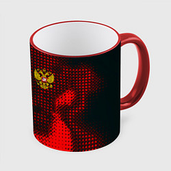 Кружка 3D Россия герб спорт краски, цвет: 3D-красный кант