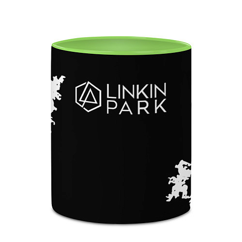 Кружка цветная Linkin Park рок бенд / 3D-Белый + светло-зеленый – фото 2