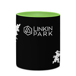 Кружка 3D Linkin Park рок бенд, цвет: 3D-белый + светло-зеленый — фото 2