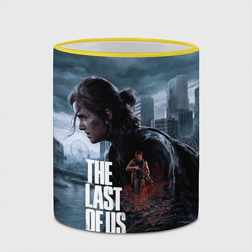 Кружка цветная Элли и Эбби tlou part 2 remake / 3D-Желтый кант – фото 2