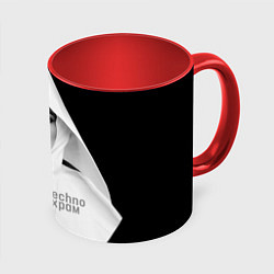 Кружка 3D Techno храм роковая монашка, цвет: 3D-белый + красный