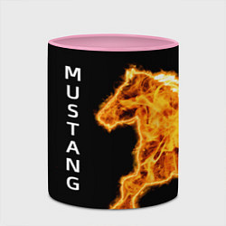 Кружка 3D Mustang fire, цвет: 3D-белый + розовый — фото 2