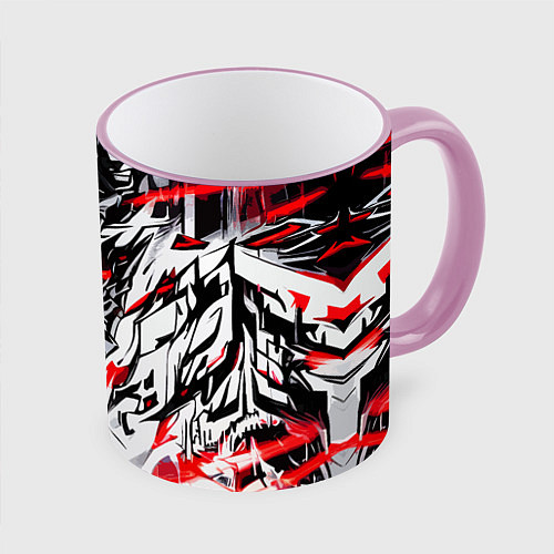 Кружка цветная Адский разлом красный / 3D-Розовый кант – фото 1